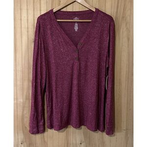 St. John's Bay Women's XL V Neck Sweater Royal Magenta
